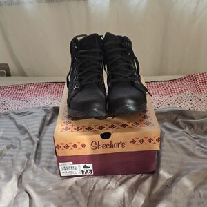 Skechers Black Lace-Up High-Tops